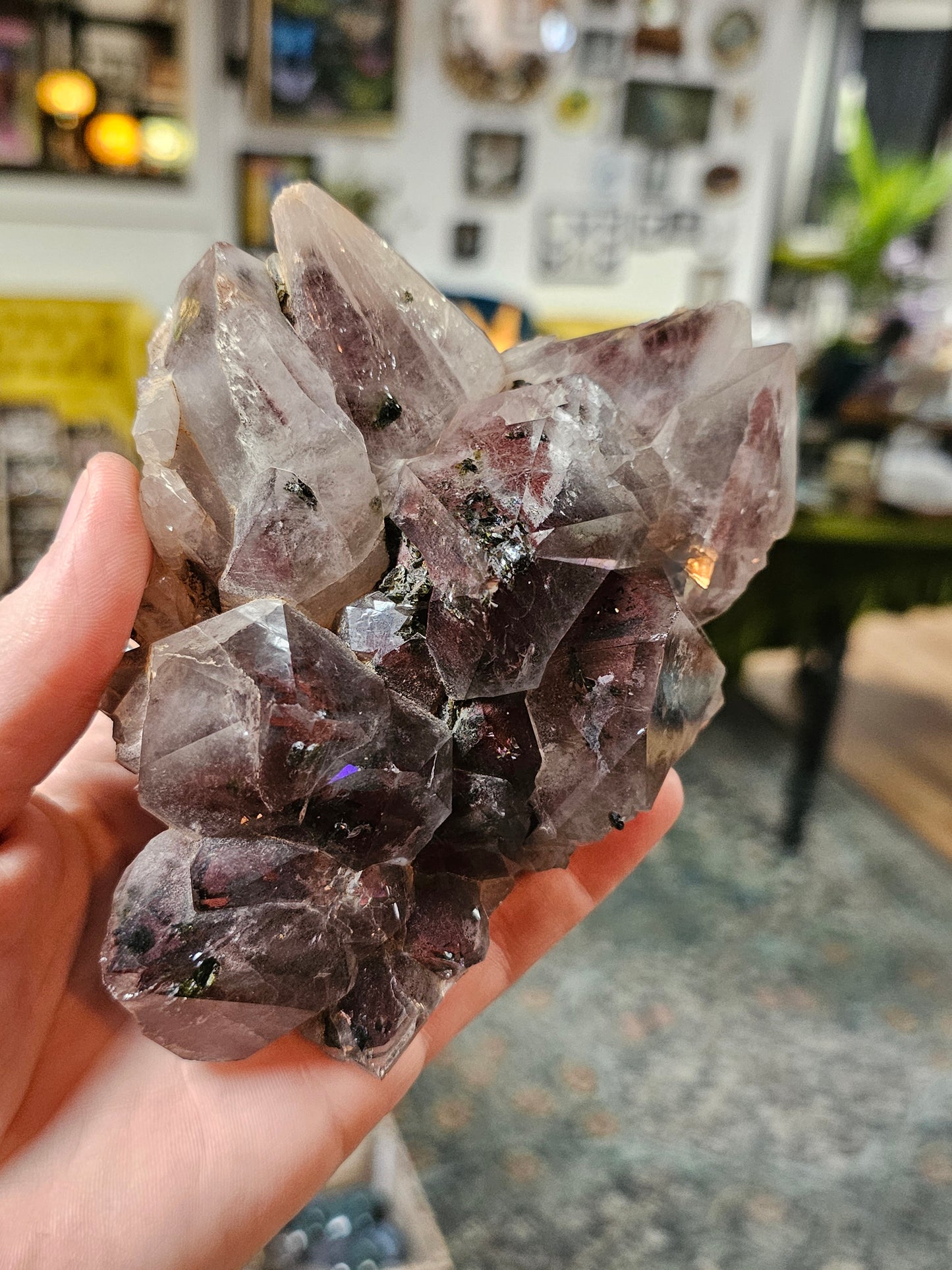 Epidote on Hematite Included Quartz