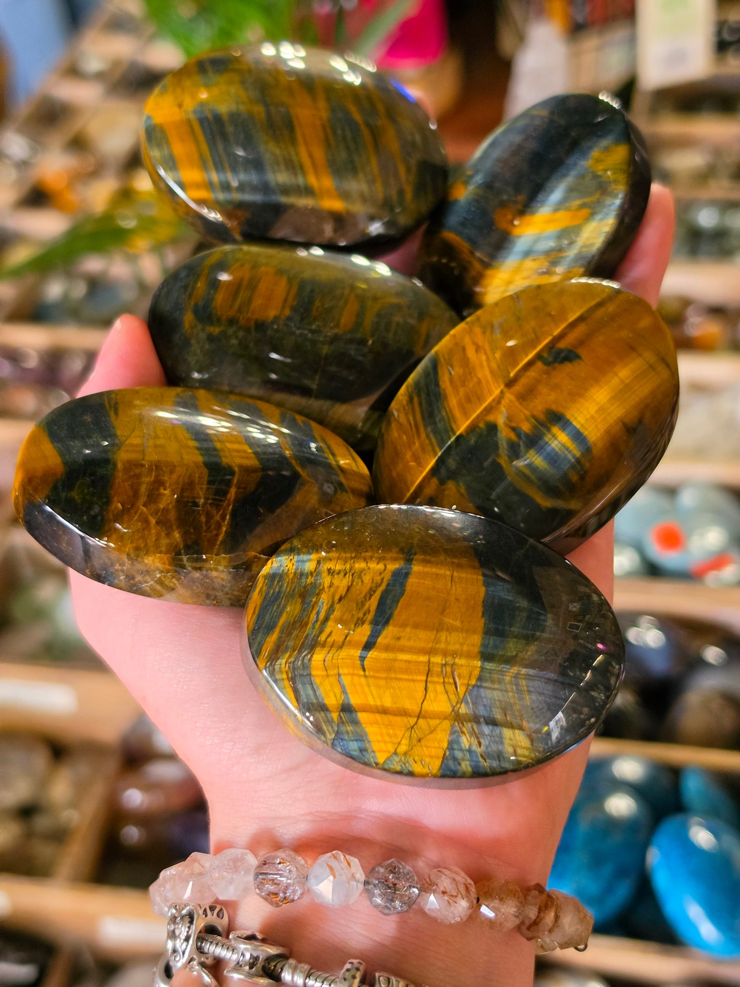 Tigers Eye Palm Stone