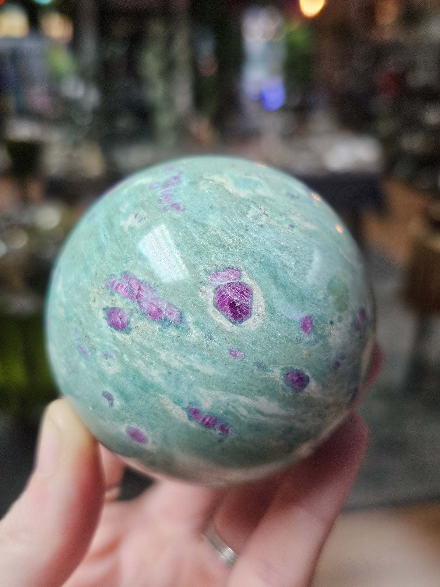 Ruby in Fuchsite Sphere