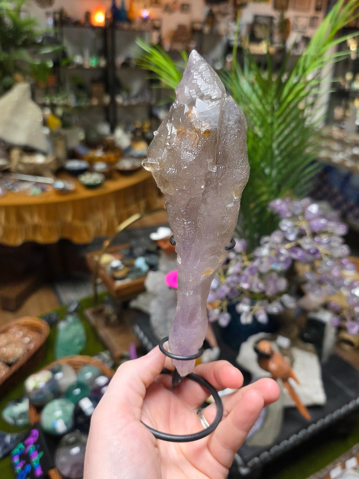 Included Amethyst Root with Metal Stand