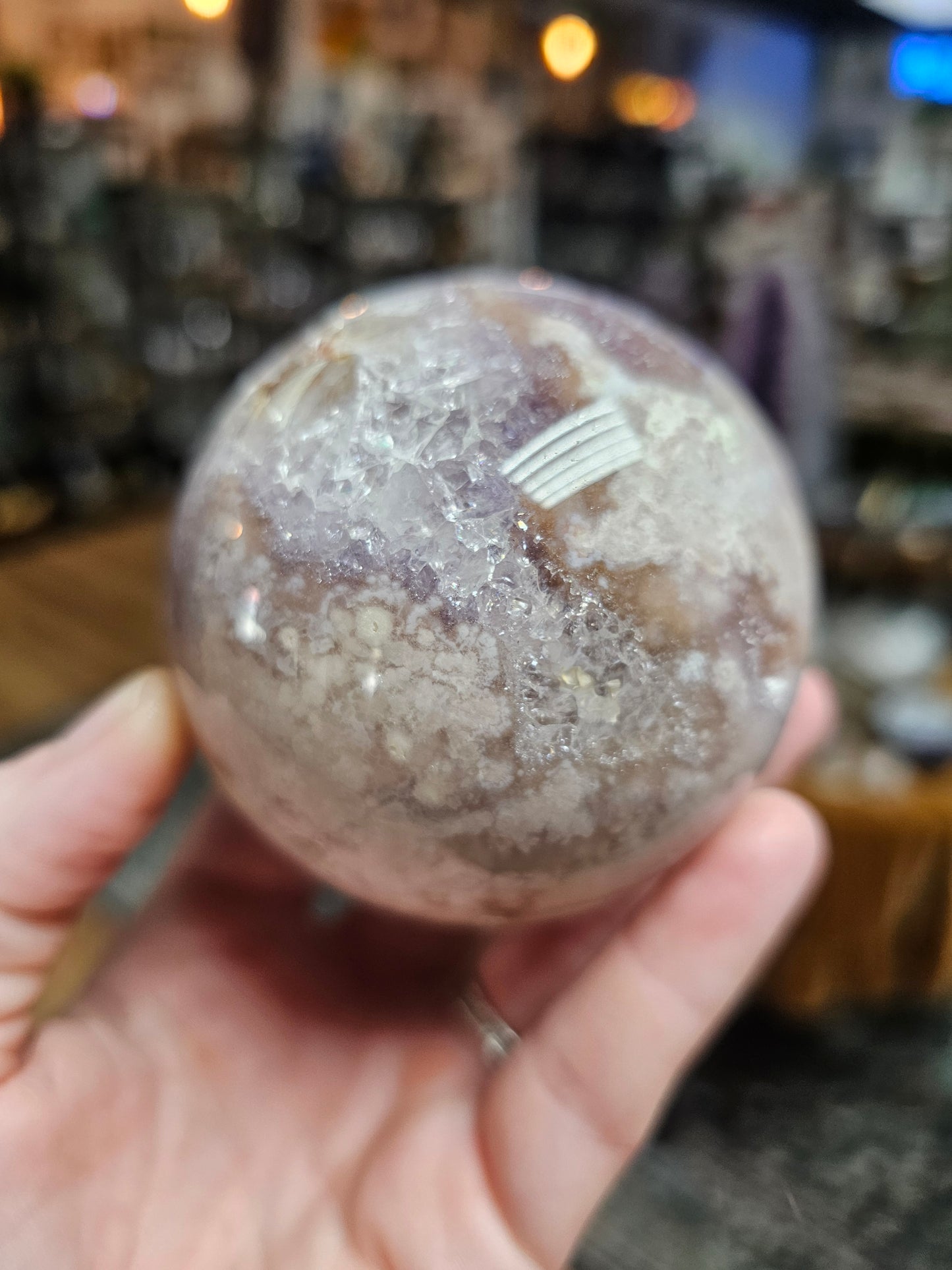 Amethyst Flower Agate Sphere