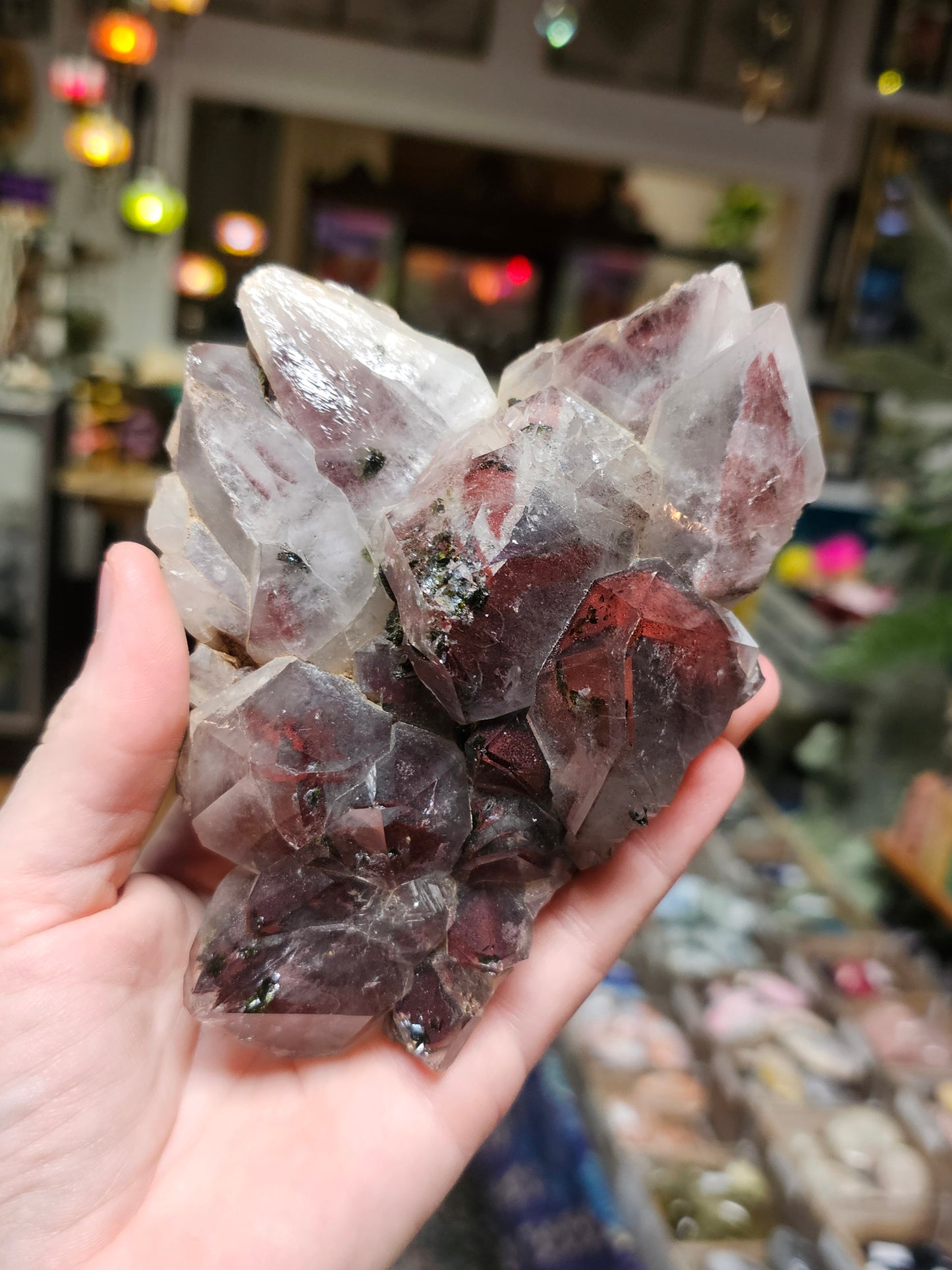 Epidote on Hematite Included Quartz