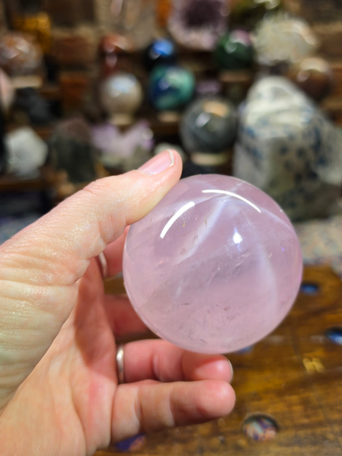 Star Rose Quartz Sphere