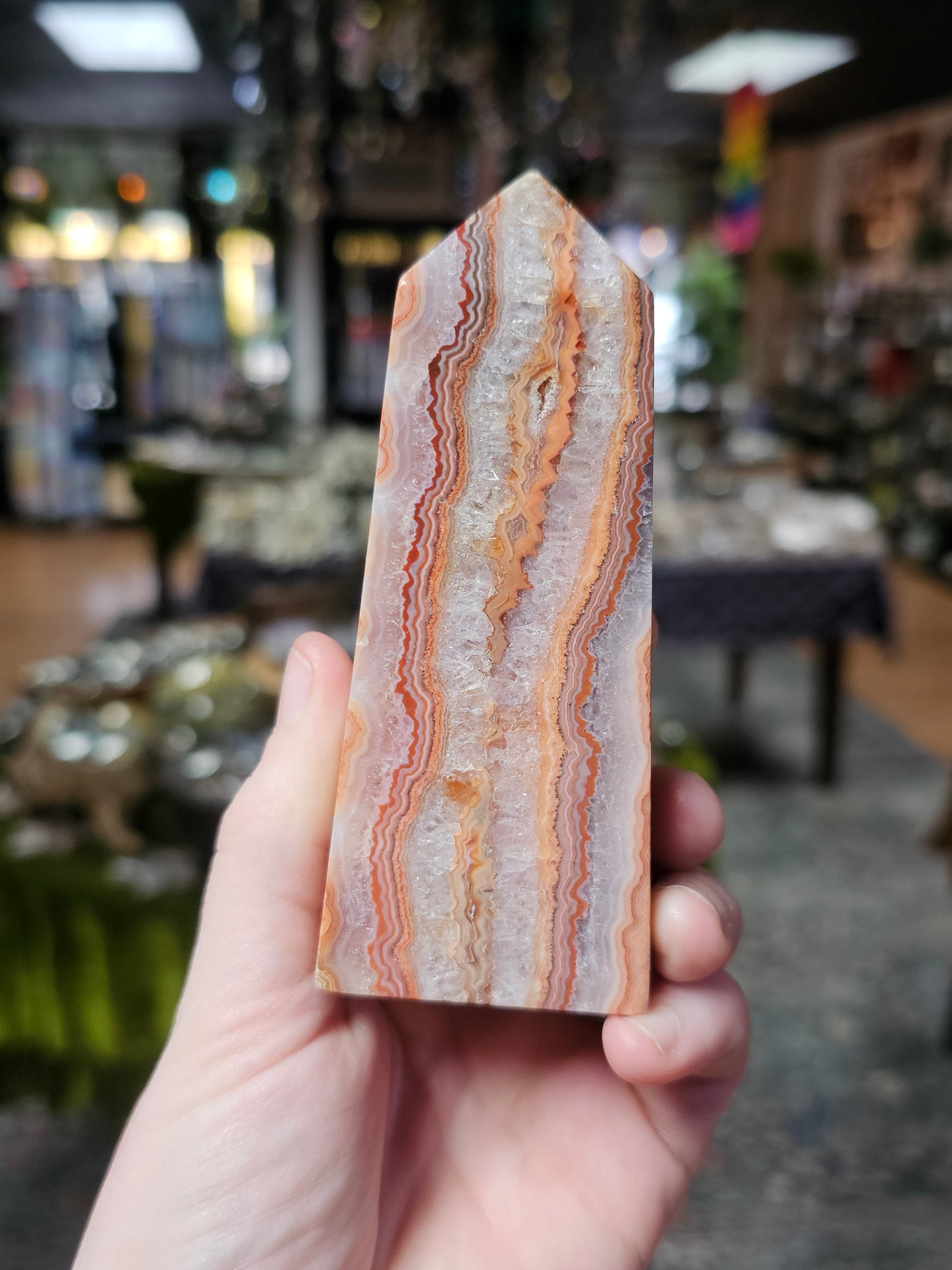 Pink Java Lace Agate tower