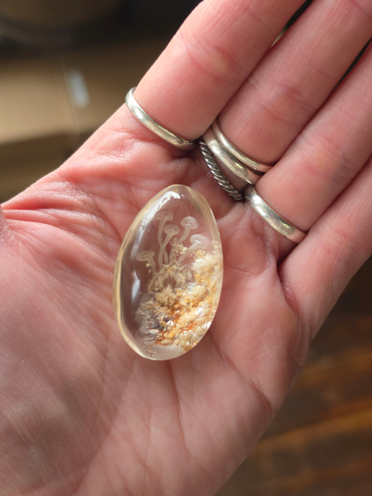 Mushroom Lazer Engraved Garden Quartz