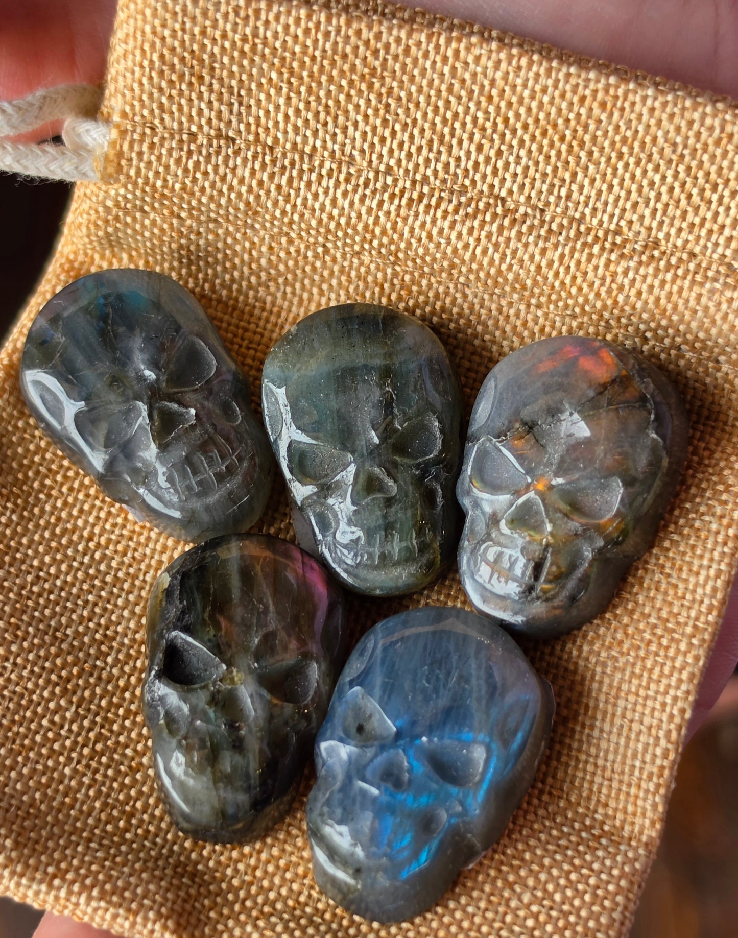 Labradorite Skull Carving