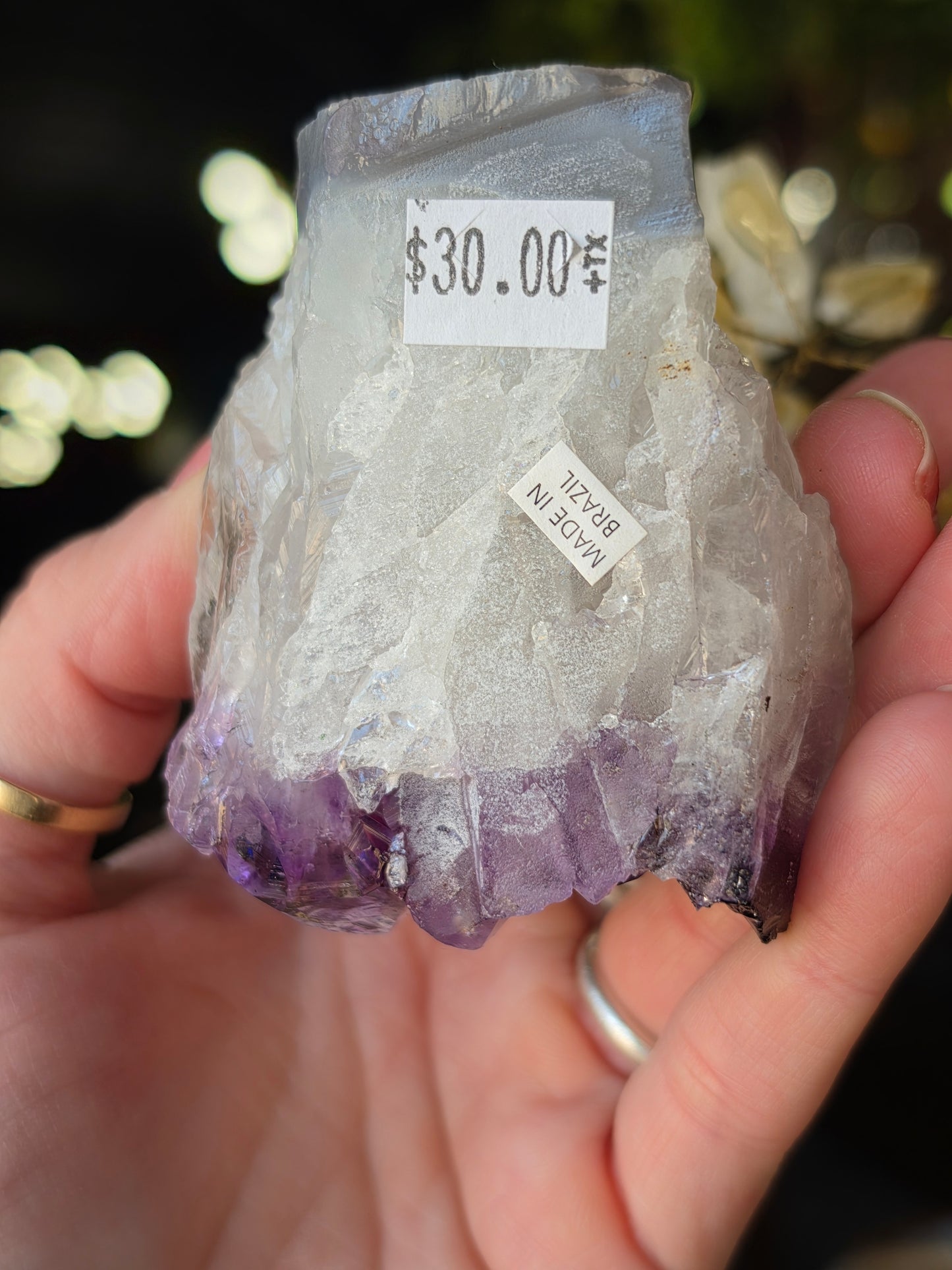 Citrine Chip Bead Tree on Amethyst Clutser Base