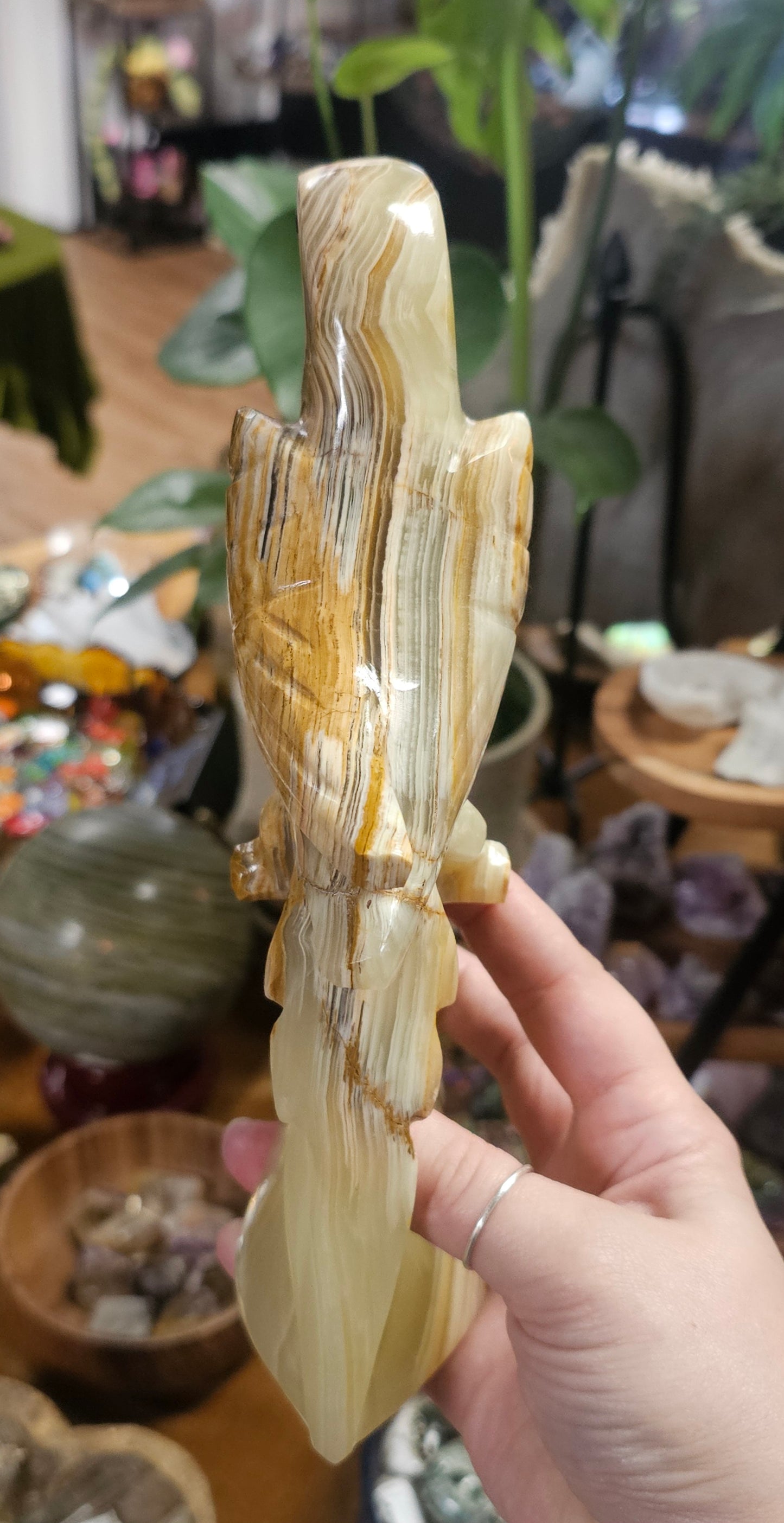 Afghan Jade Onyx Parrot Carving