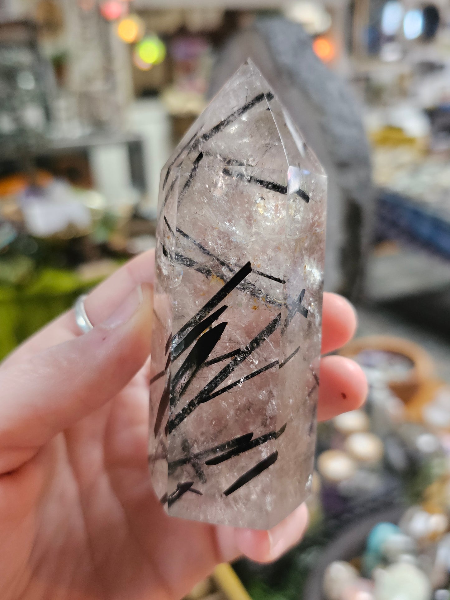 Black Tourmaline in Quartz Tower