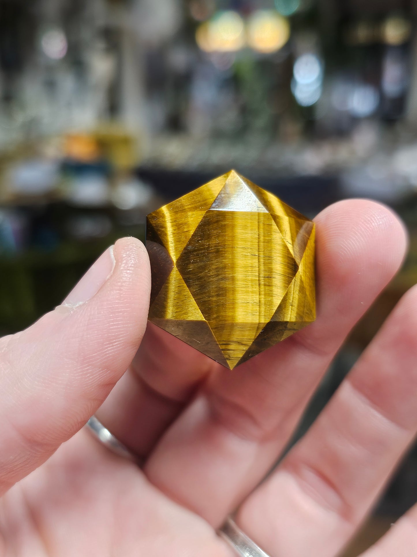 Tiger Eye Faceted Hexagon