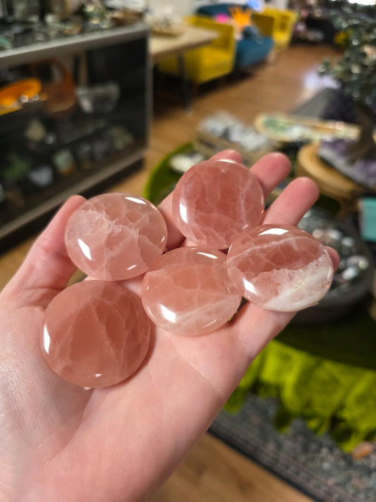 Rose Calcite Pocket stone