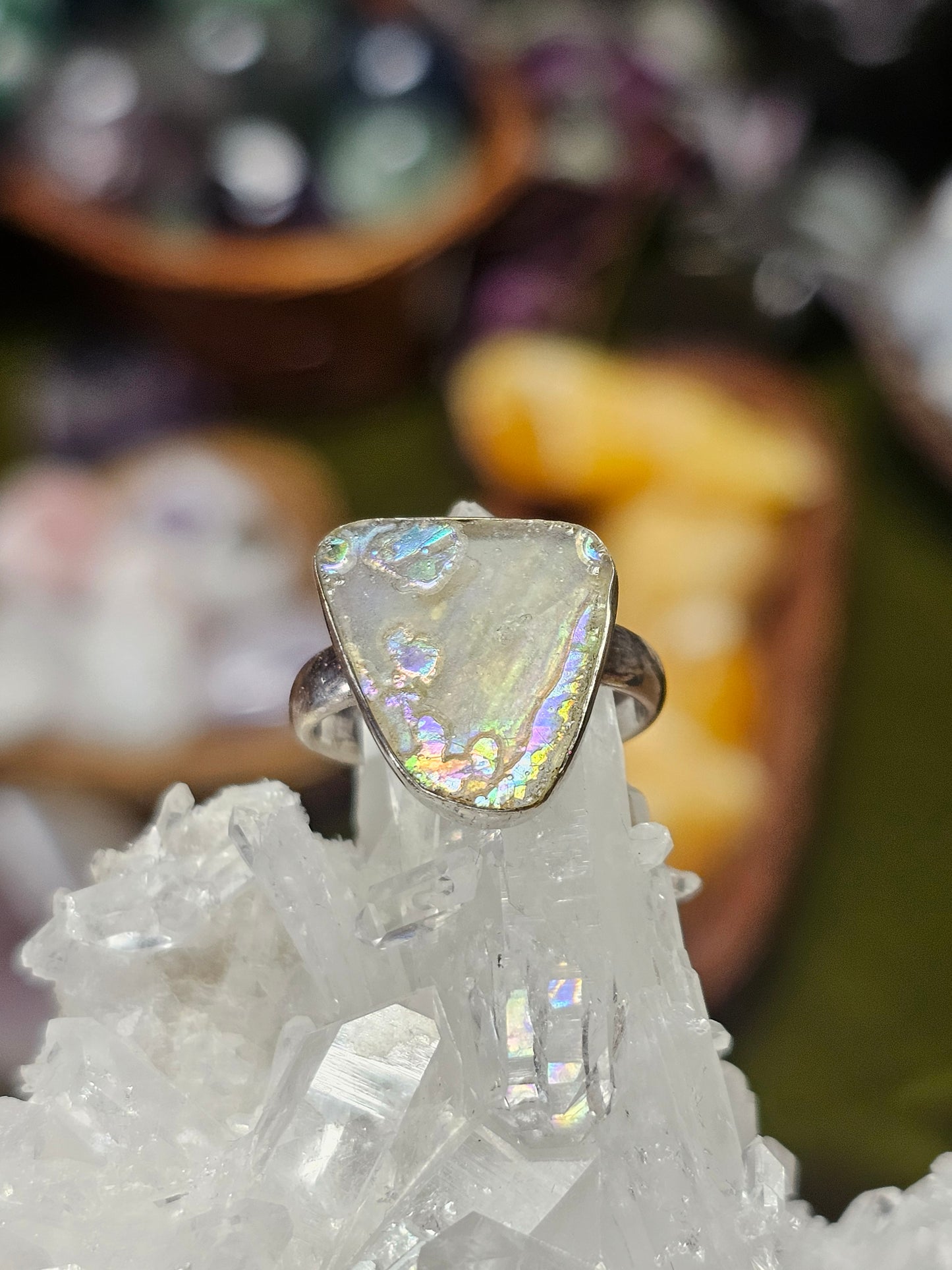 Size 7 Patina Glass Ring