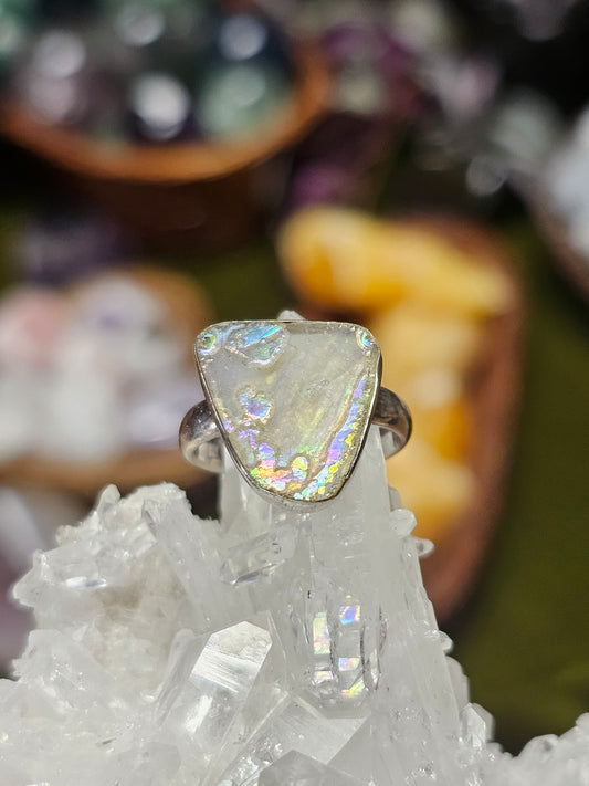 Size 7 Patina Glass Ring