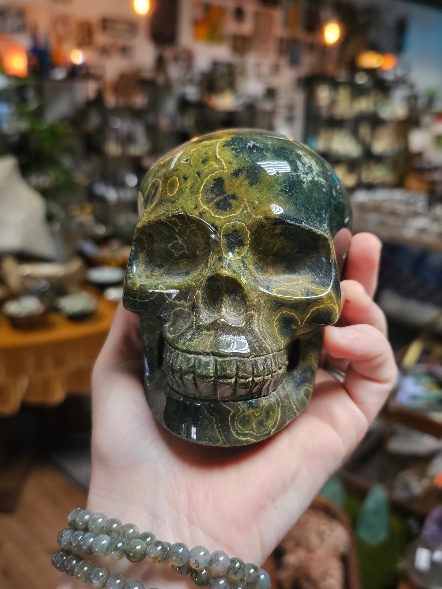 Orbicular Jasper skull