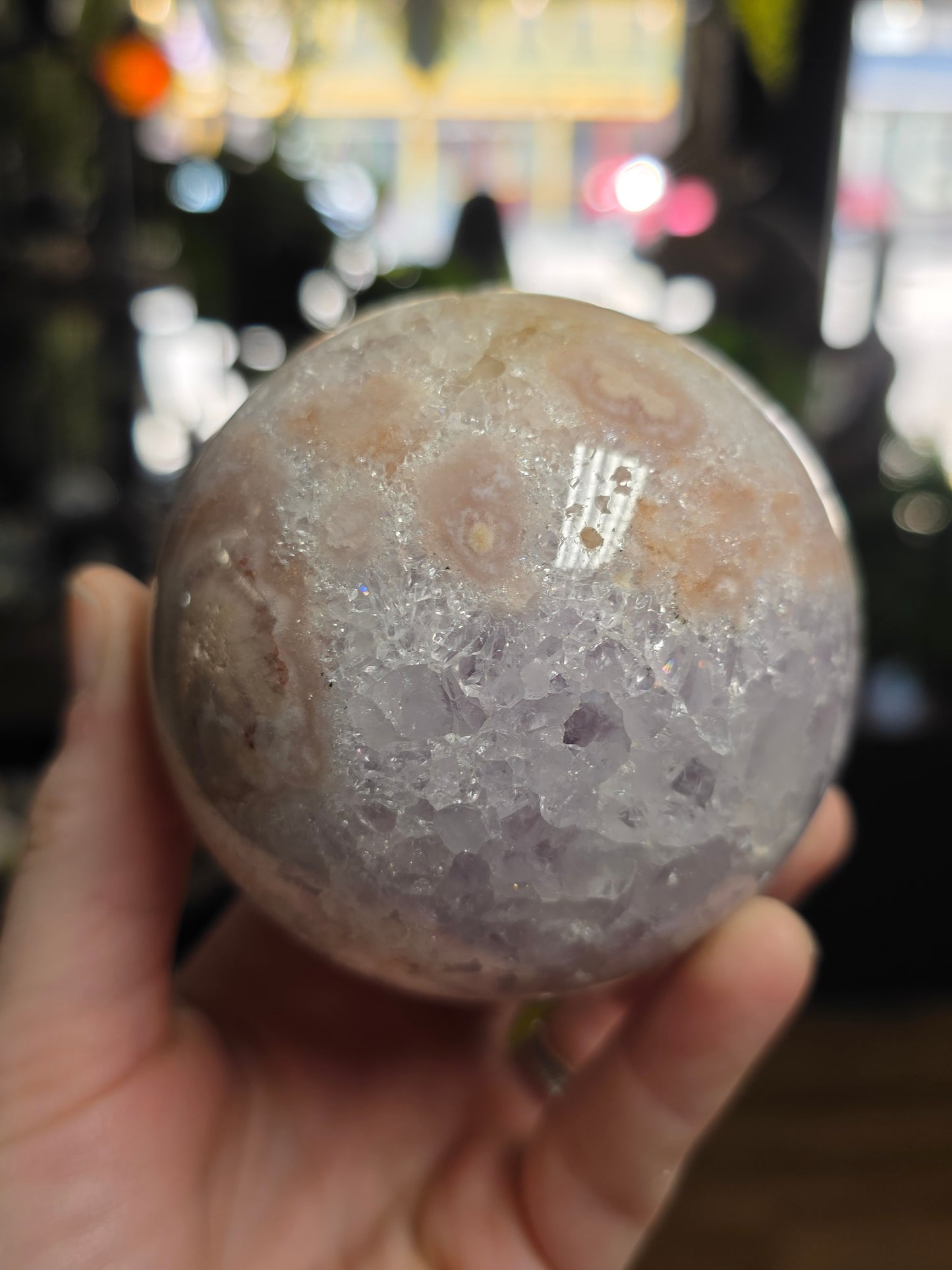 Pink Amethyst Flower Agate Sphere