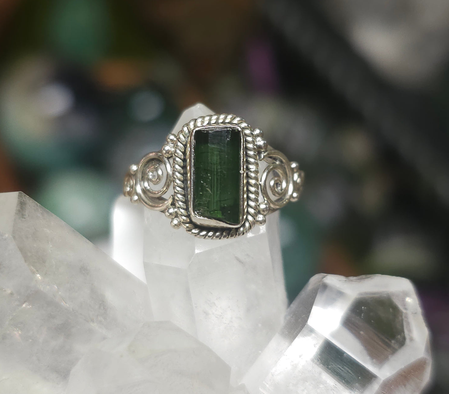 Size 6 Green Tourmaline Ring