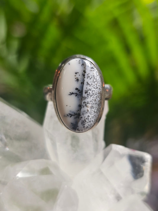 Size 5 Dendritic Opal Ring