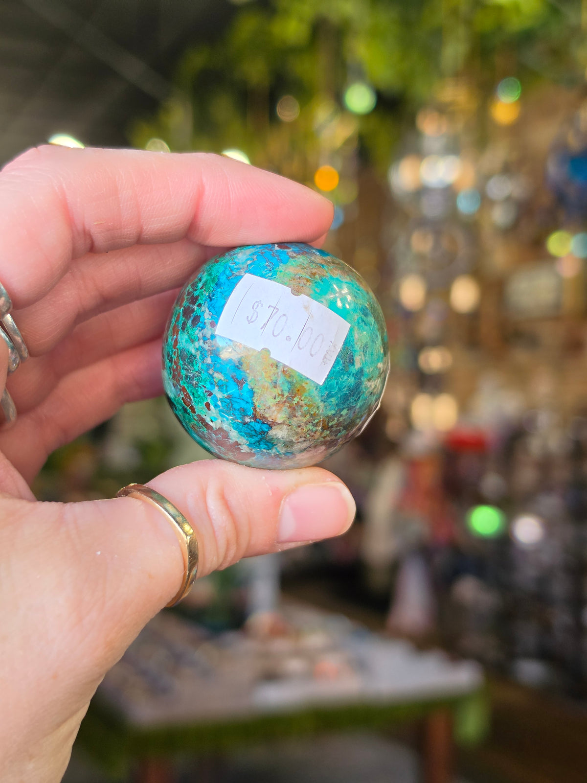 Chrysocolla & Malachite Egg Carving