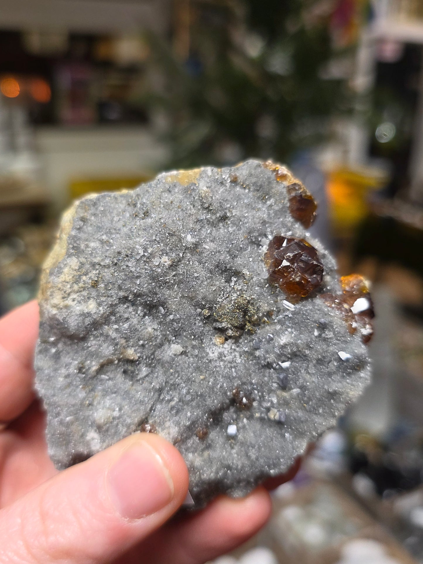 Sphalerite on Druzy Quartz