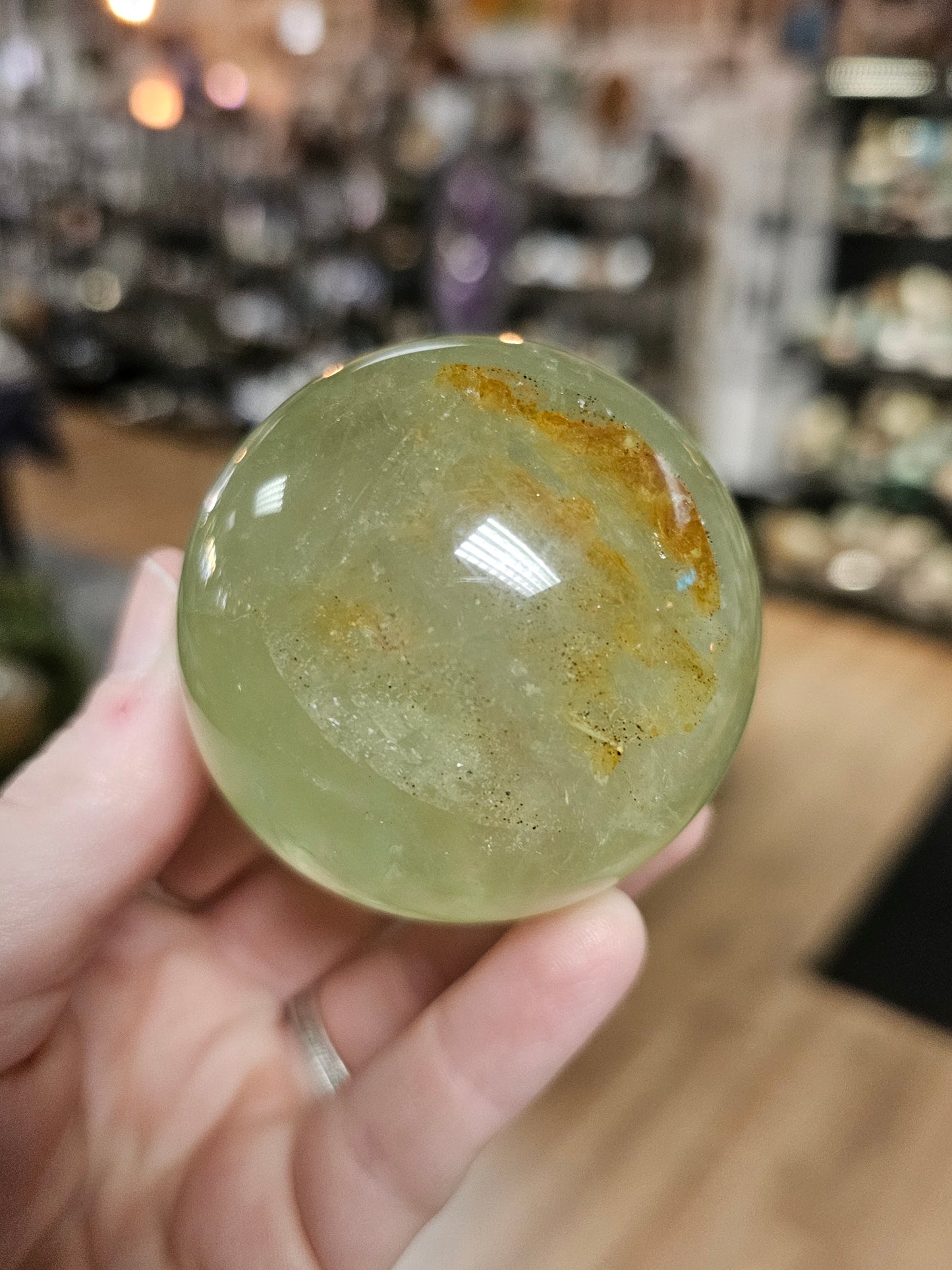Iron Included Fluorite Sphere