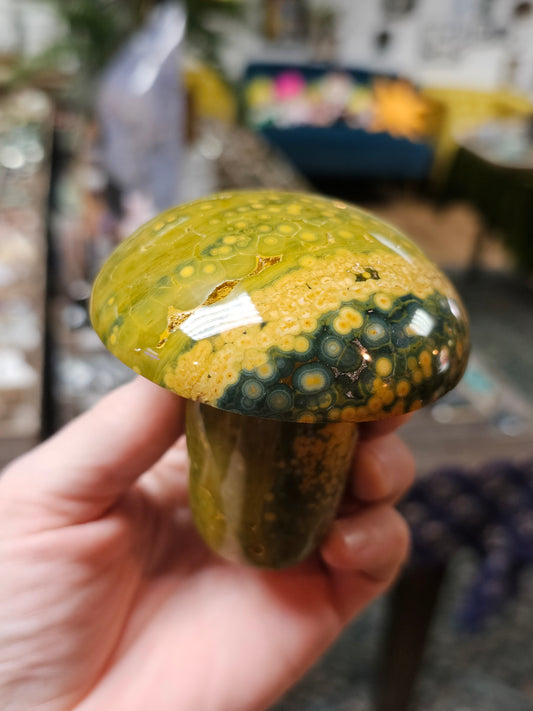 Kabamby Ocean Jasper Mushroom Carving