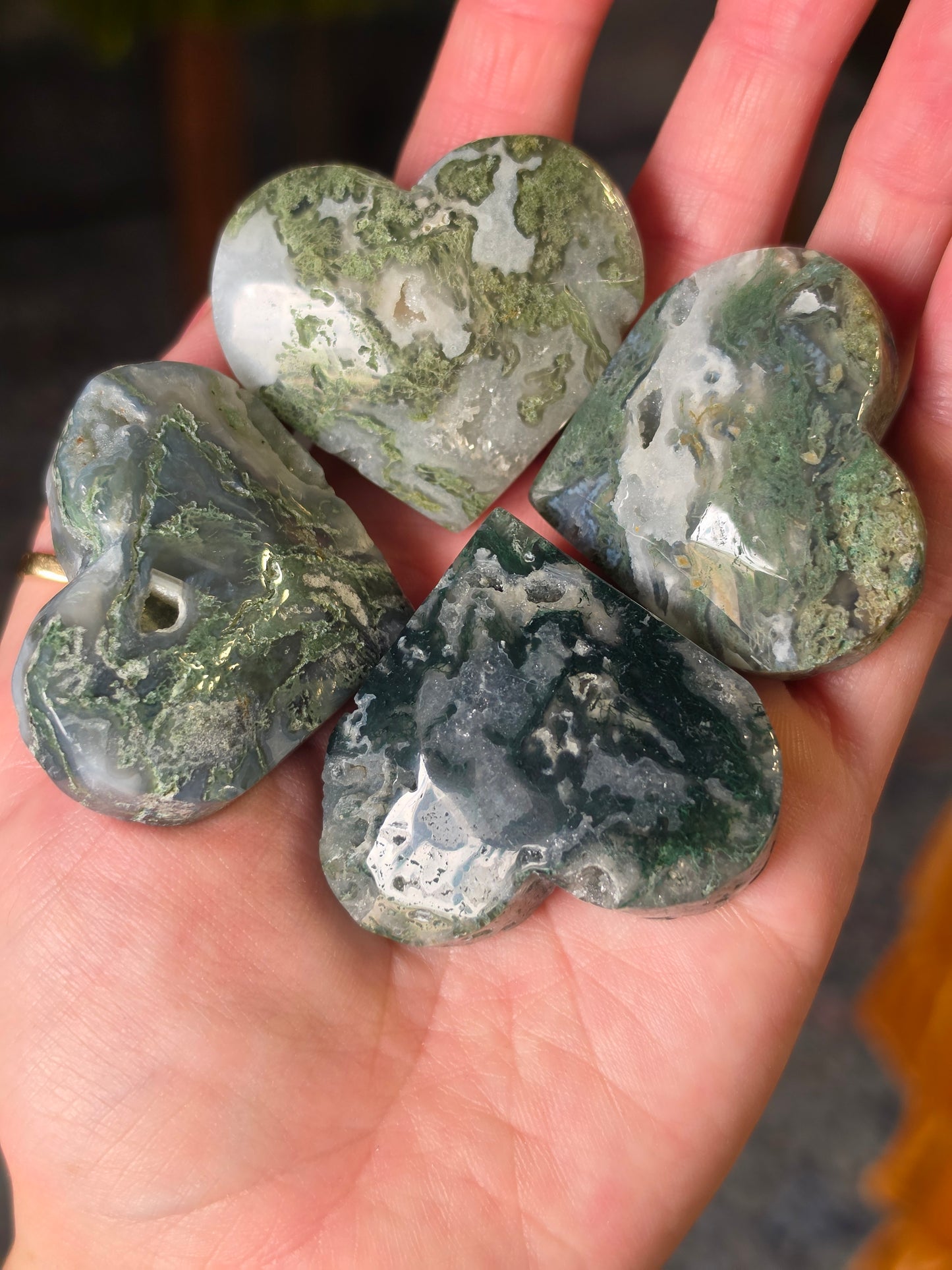 Moss Agate Heart