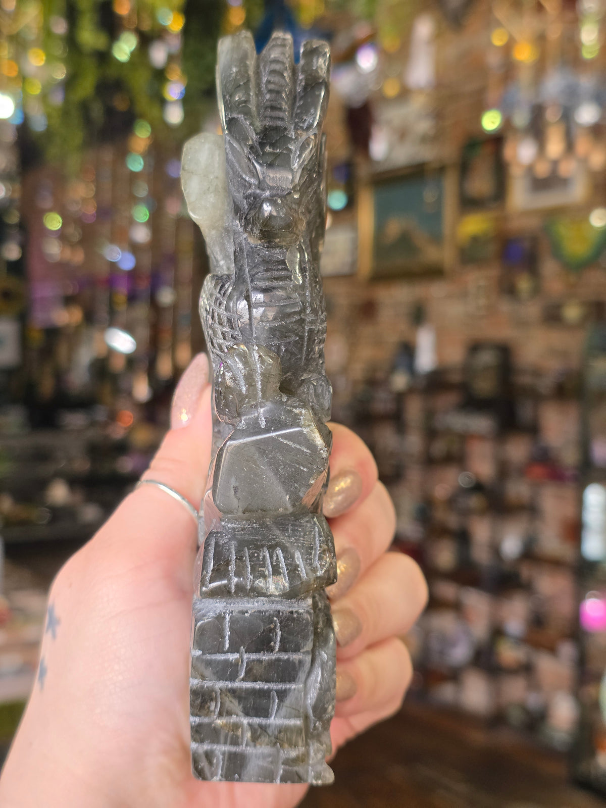 Labradorite Dragon Carving
