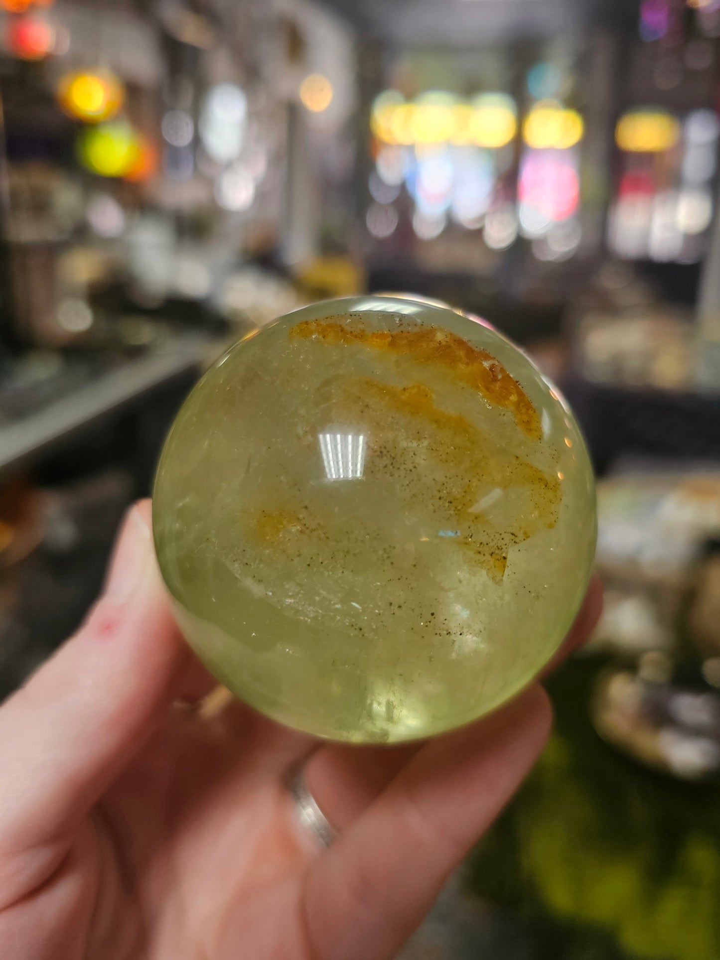 Iron Included Fluorite Sphere