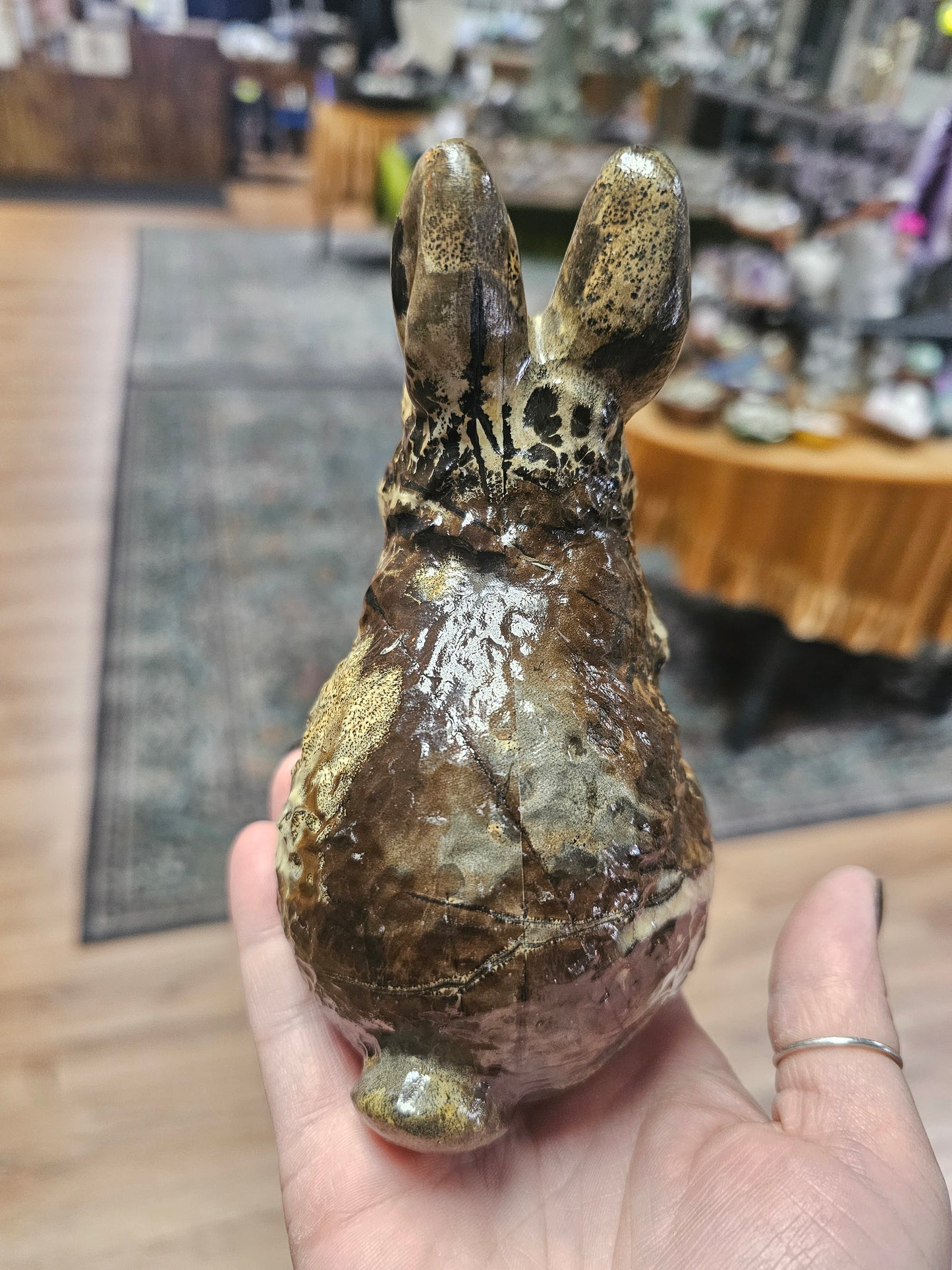 Dendritic Jasper Rabbit Carving