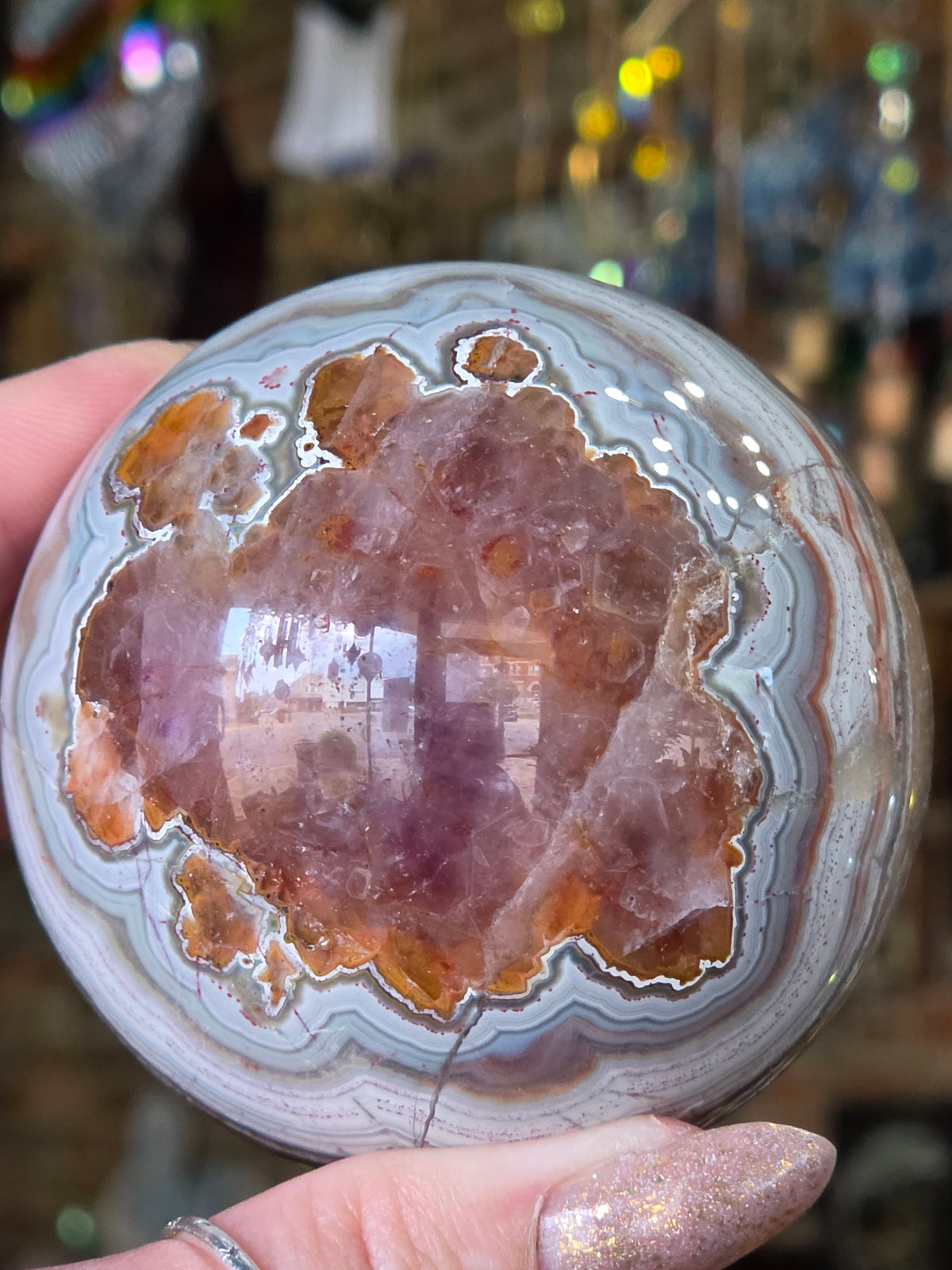 Amethyst Agate Sphere