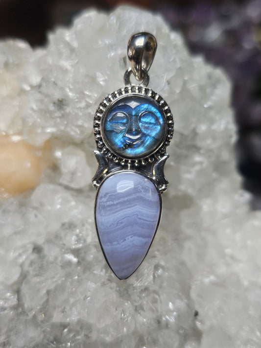 Blue lace agate & labradorite