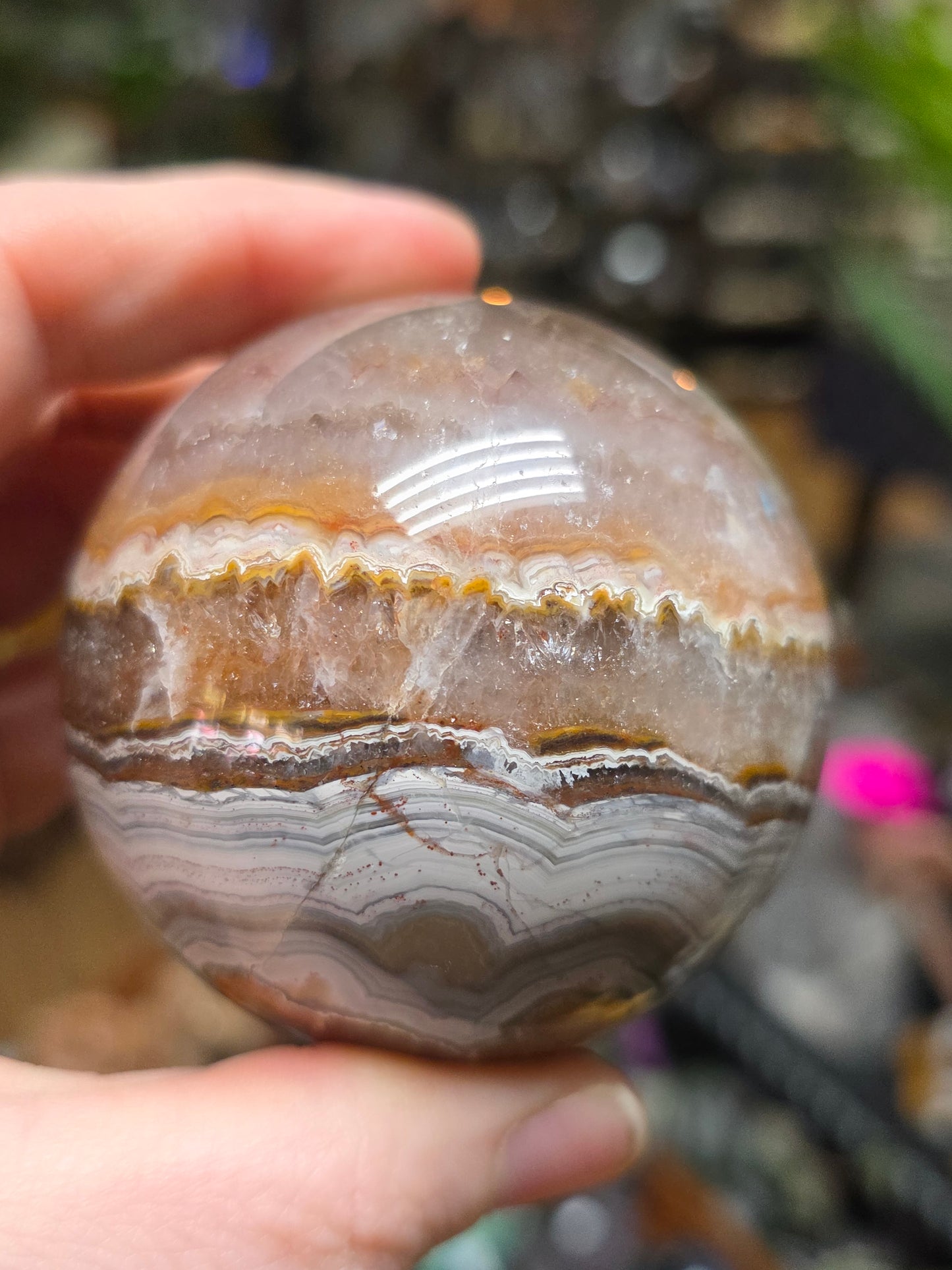 Amethyst Agate Sphere
