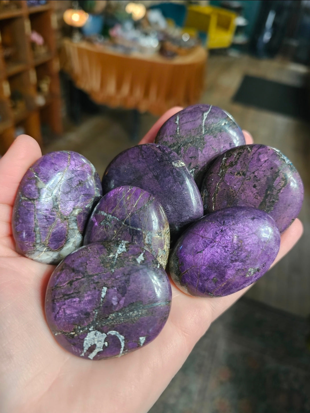 Purpurite Palm Stone
