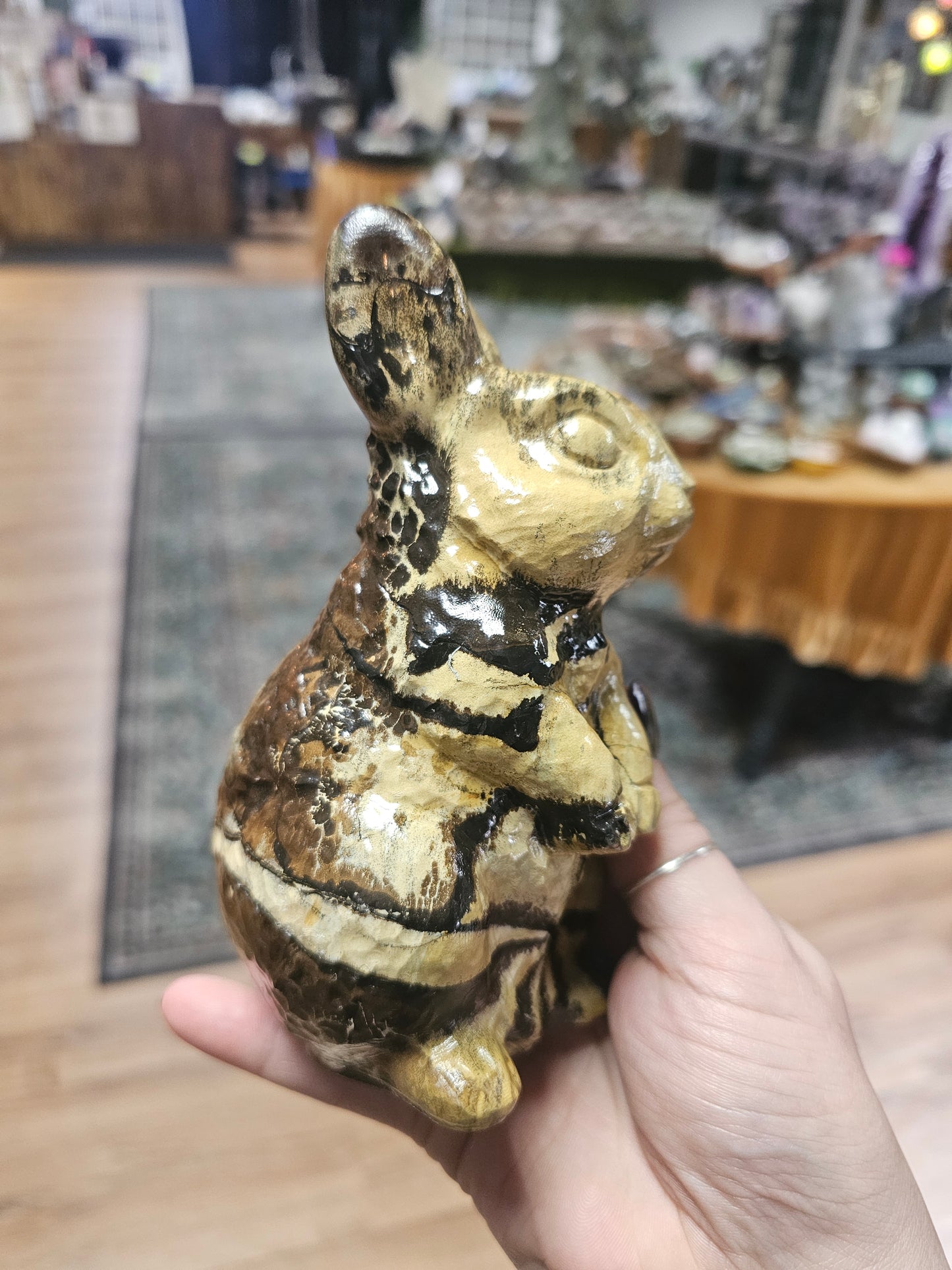 Dendritic Jasper Rabbit Carving