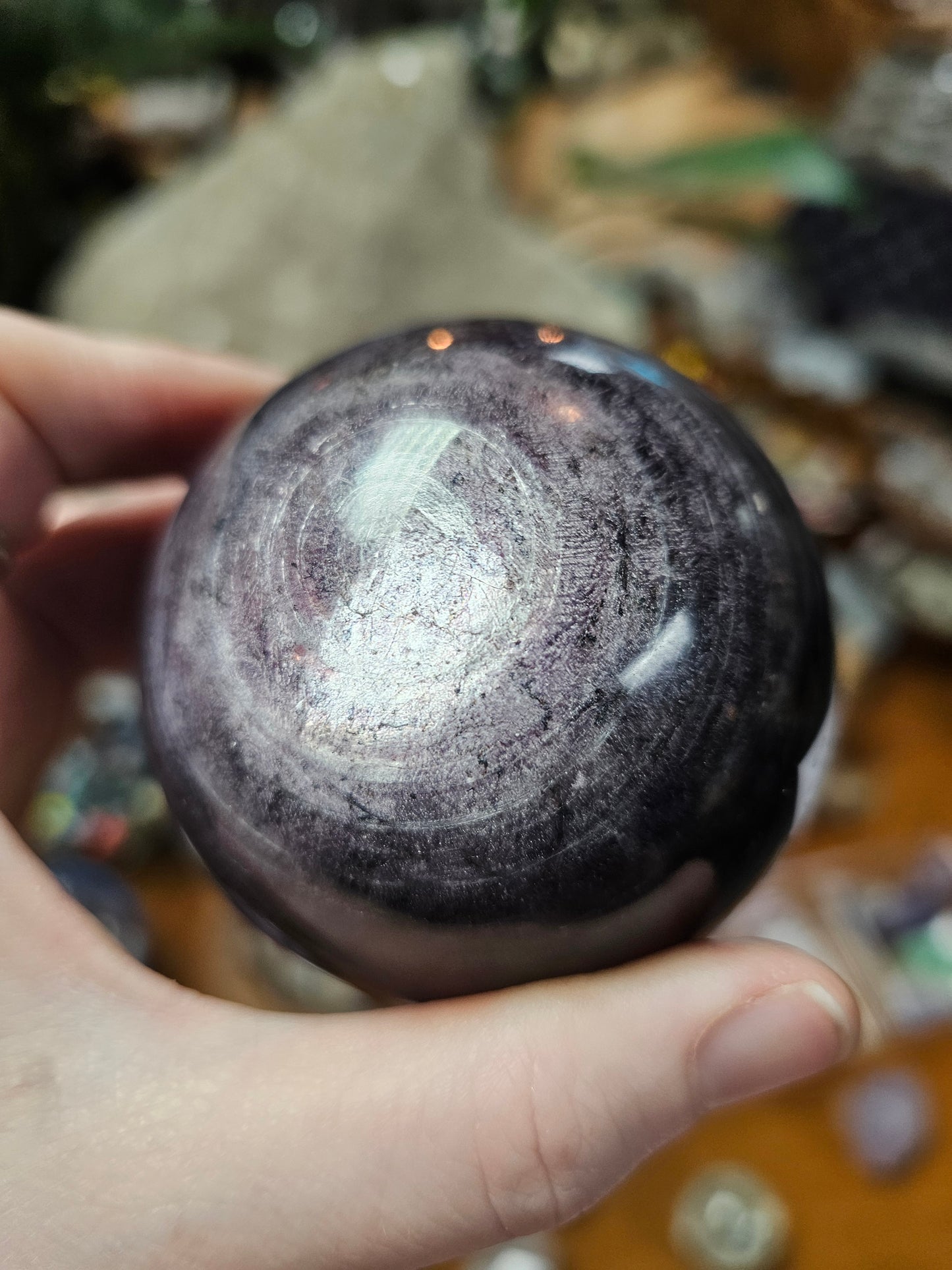 Gem Lepidolite Sphere