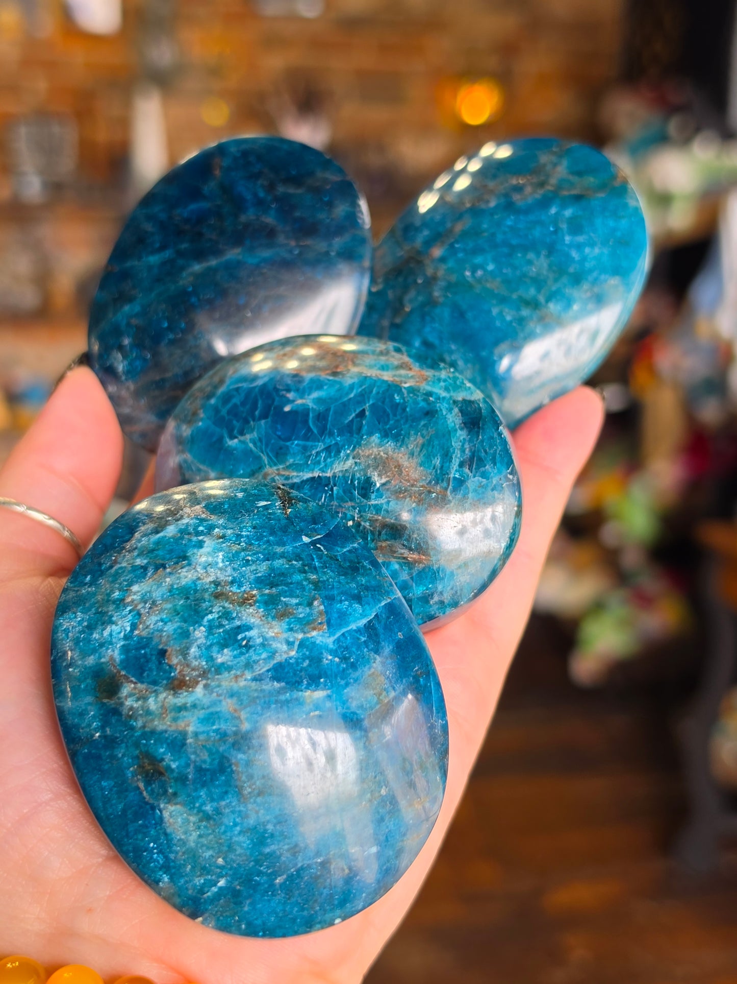 Blue Apatite Palmstone