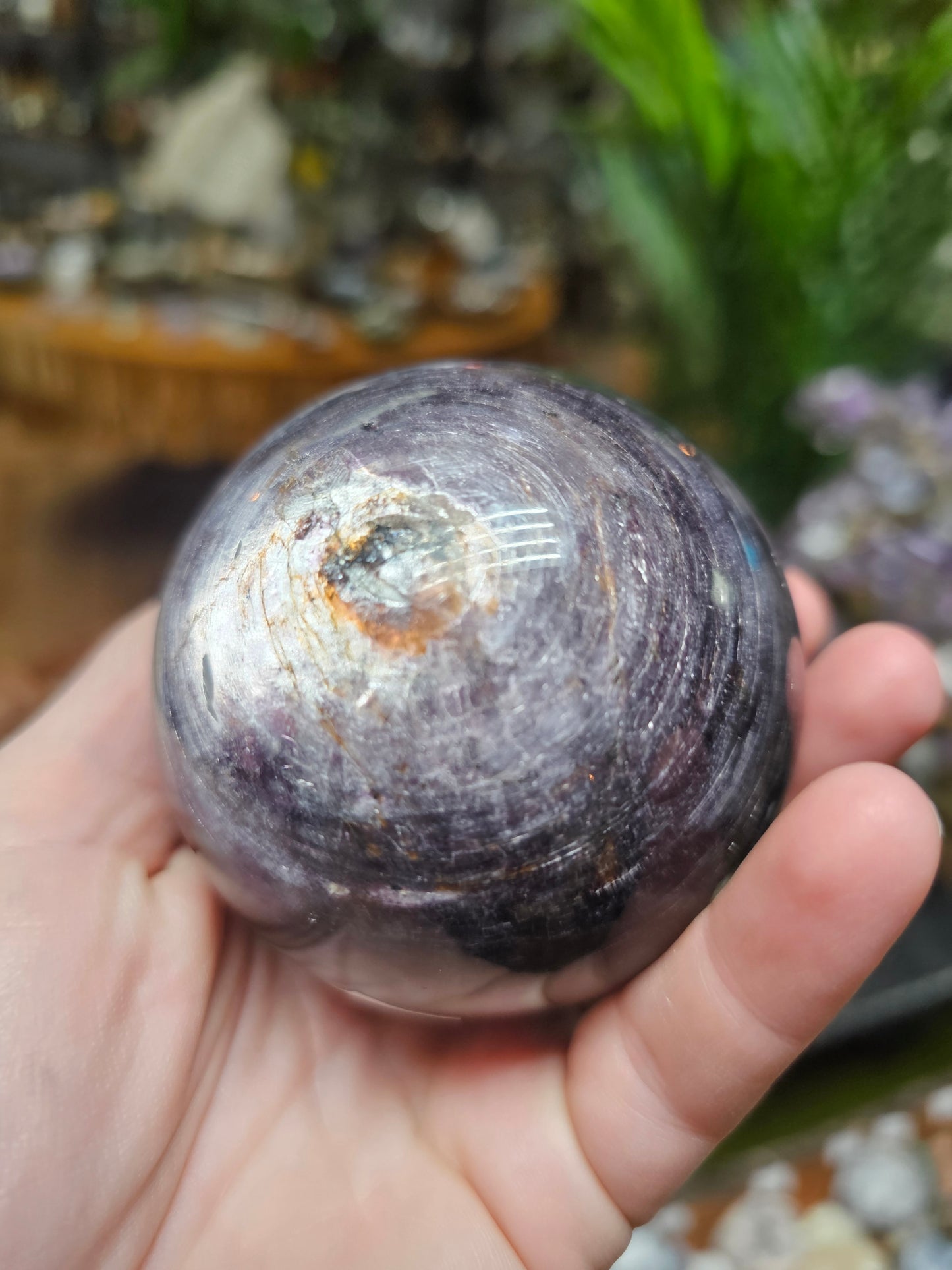 Gem Lepidolite Sphere
