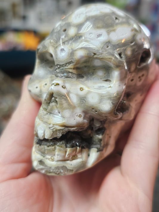 Orbicular Jasper Skull