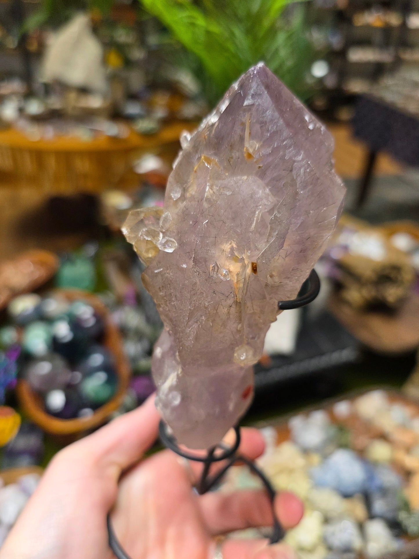 Included Amethyst Root with Metal Stand