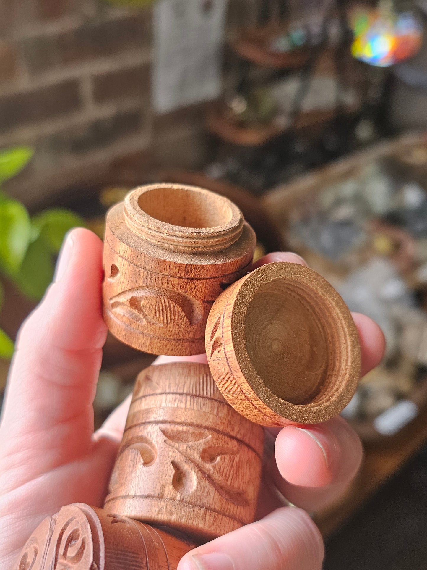 Threaded Carved Wood Box