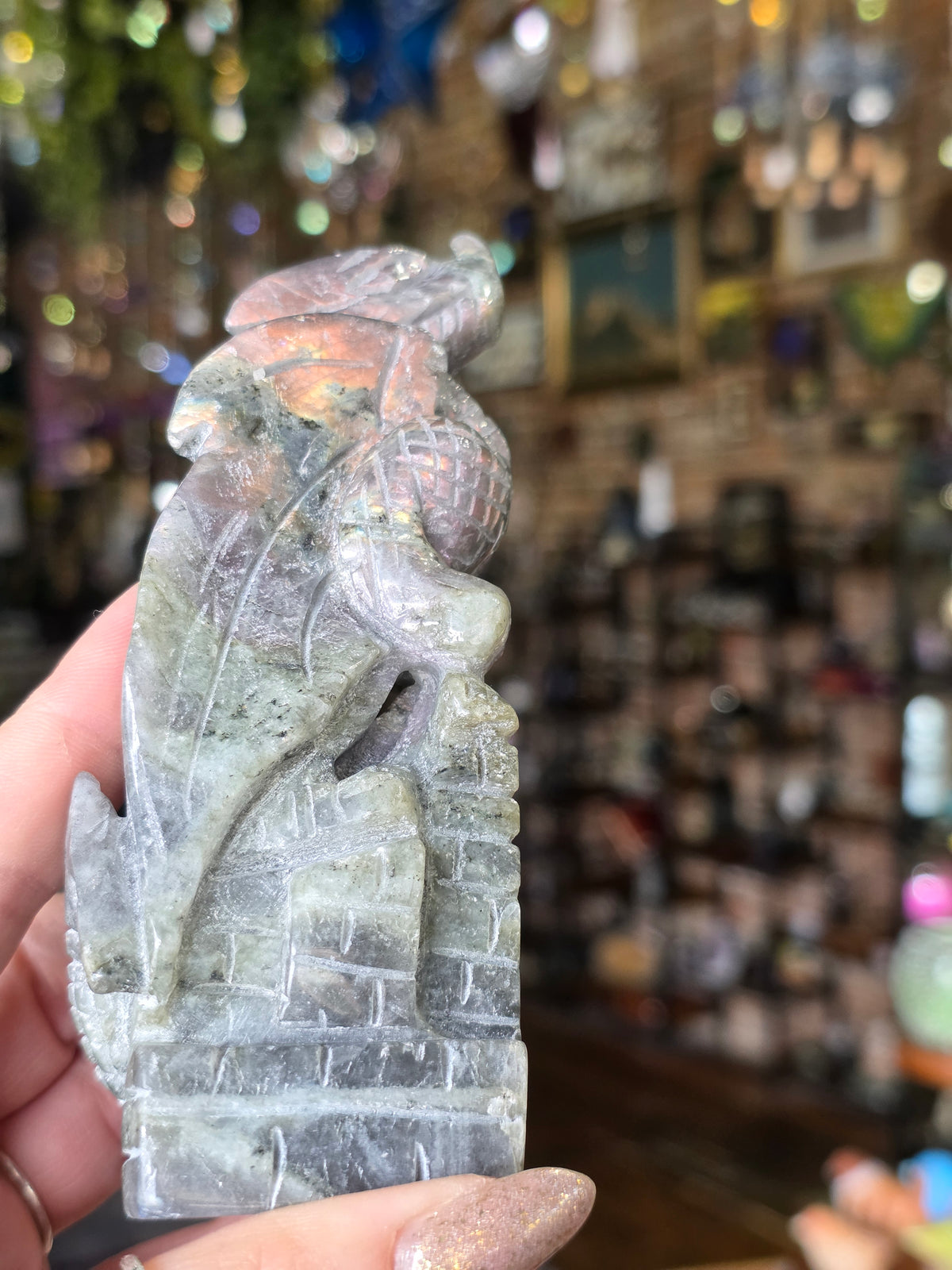 Labradorite Dragon Carving