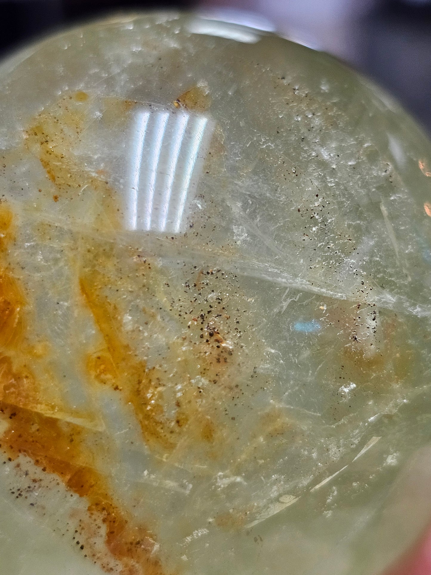 Iron Included Fluorite Sphere