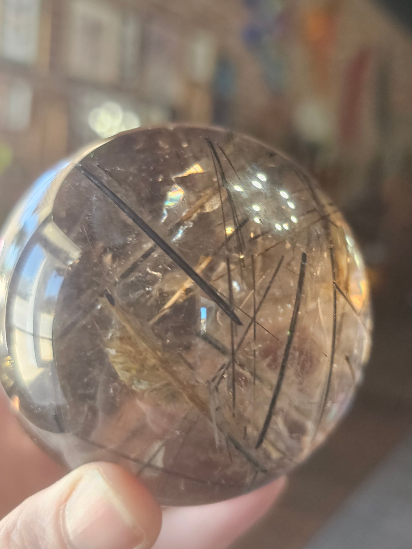 Black Tourmaline & Rutile Sphere
