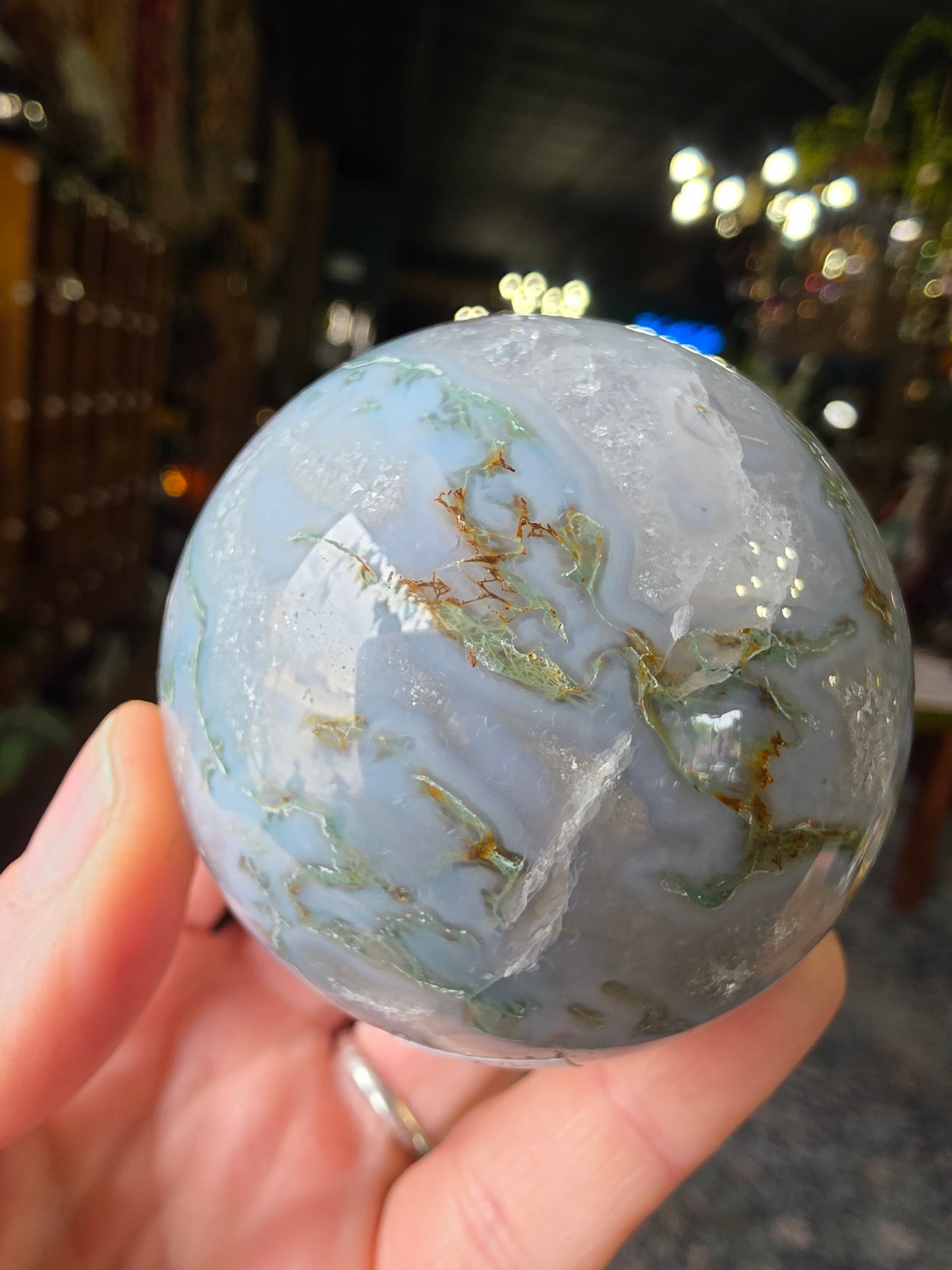 Moss agate Sphere