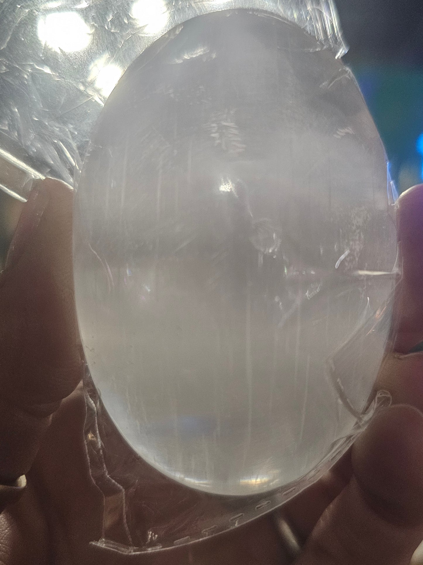Selenite Palm Stone