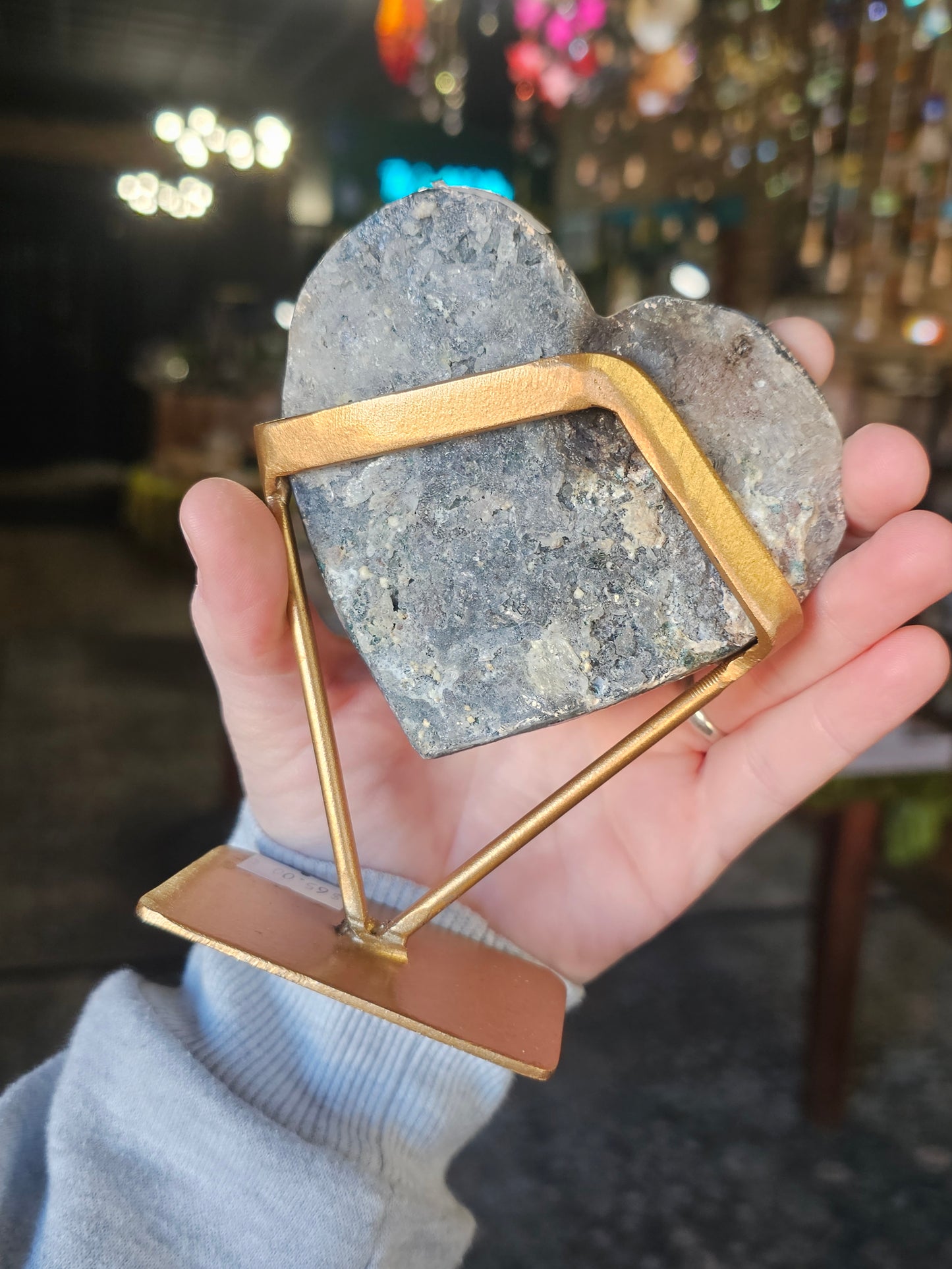 Druzy Amethyst Heart on Stand