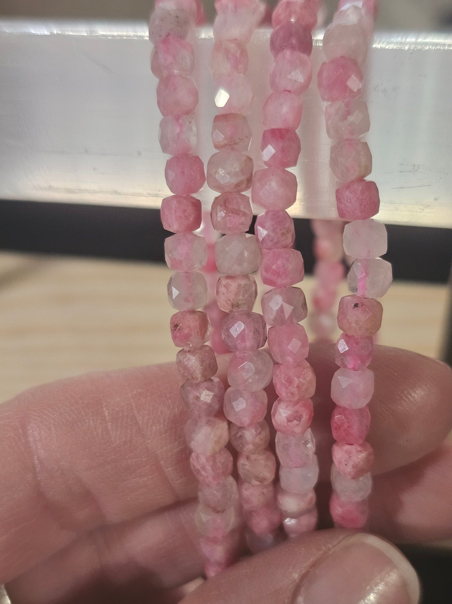 Rhodonite Faceted Stretch Bracelet
