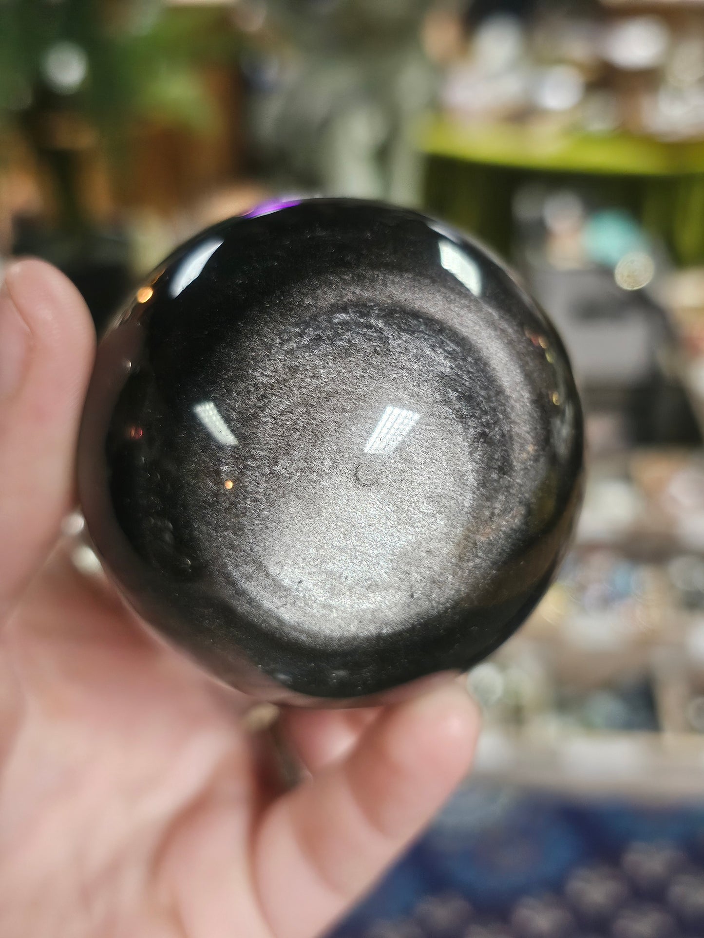 Silver Sheen Obsidian Sphere
