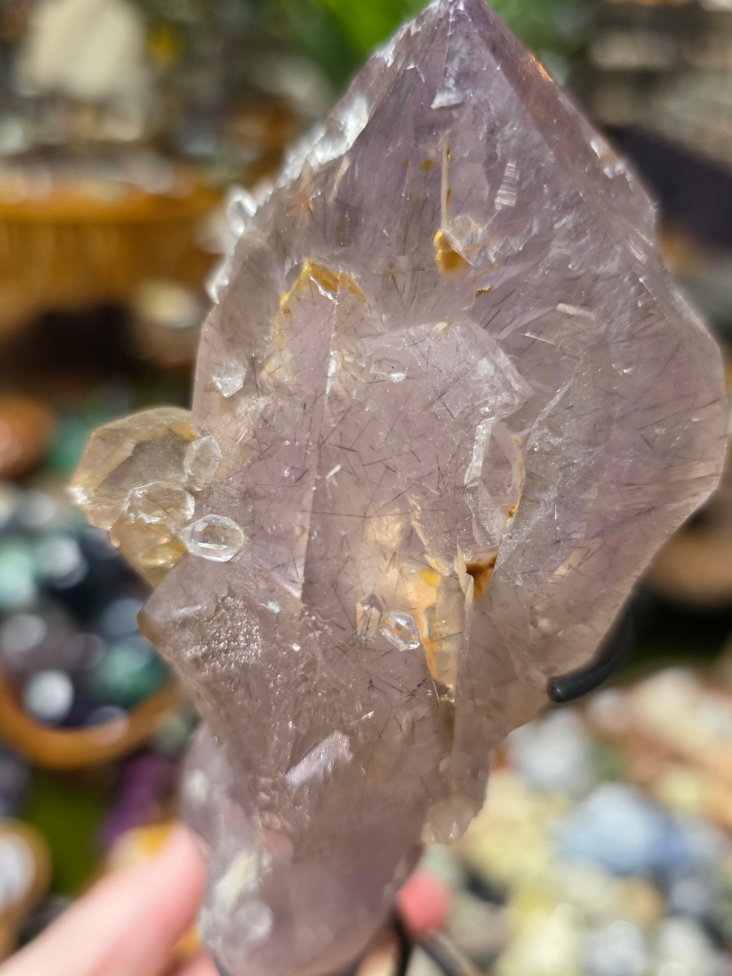 Included Amethyst Root with Metal Stand