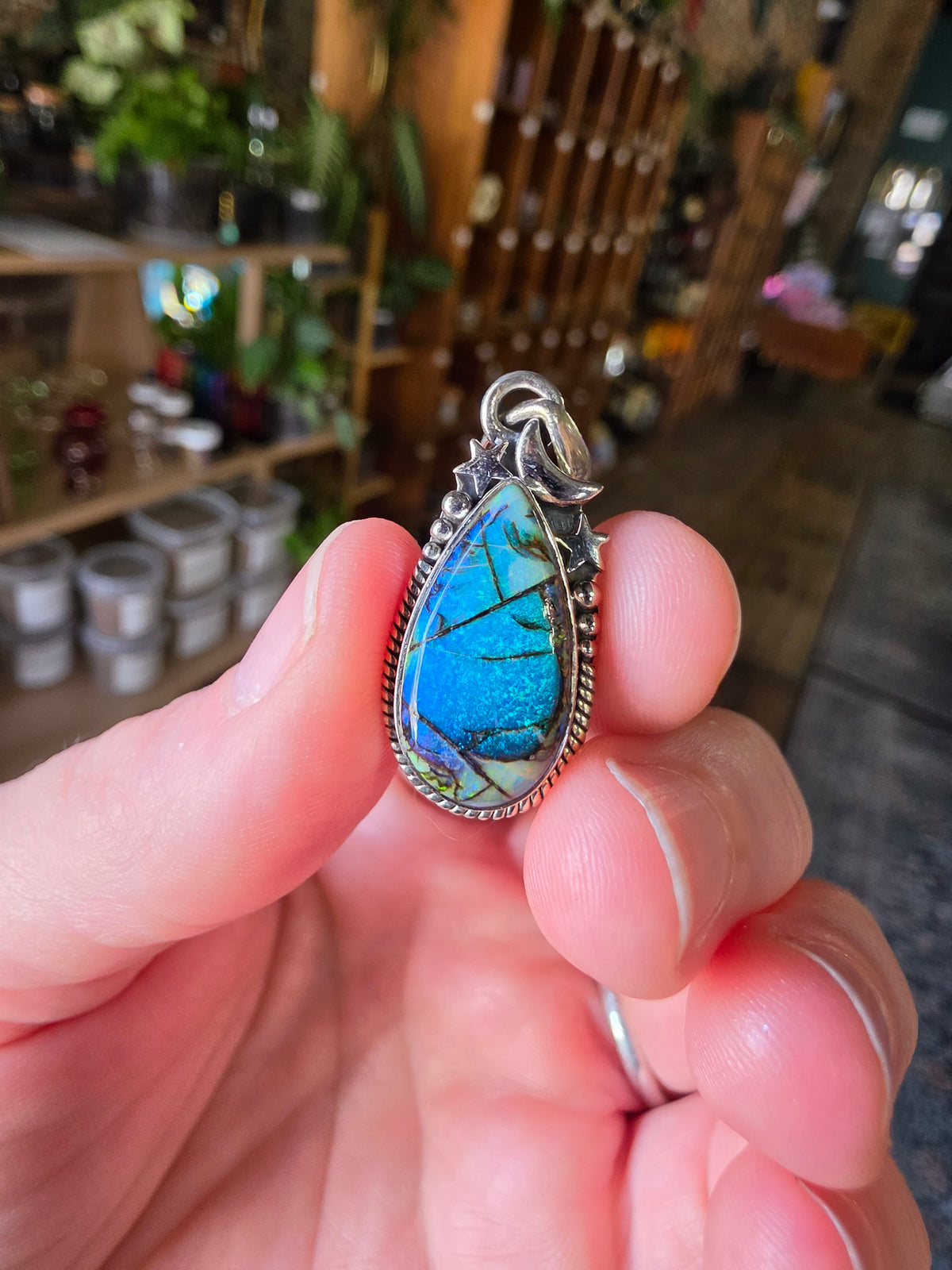Monarch Opal Pendant ( Lab created Opal)